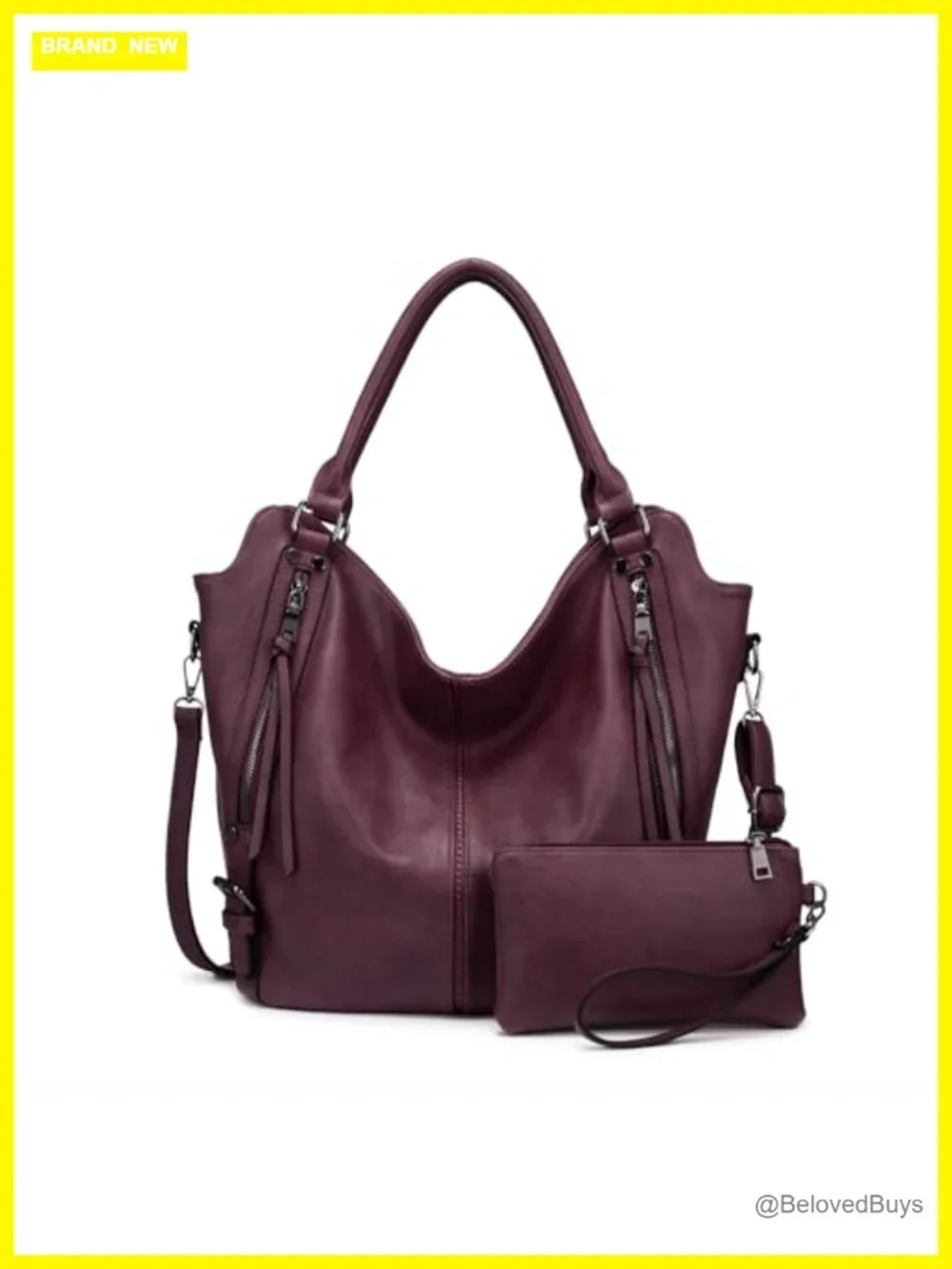 PU Leather Hobo Tote Bag Large Capacity Shoulder Bag with Adjustable Strap